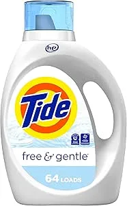 Tide Free & Gentle Liquid Laundry Detergent, 84 fl oz, 64 Loads, HE Compatible